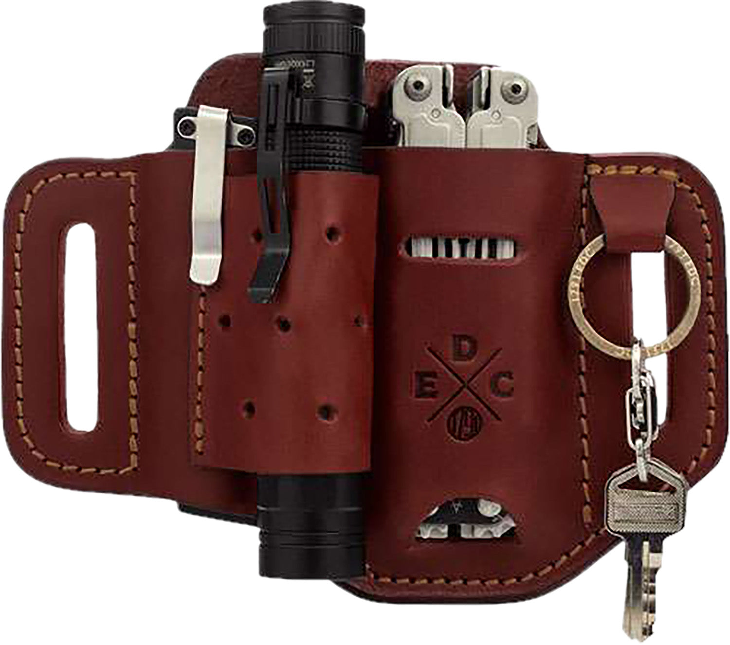 1791 Gunleather HDESLFCHNA  Heavy Duty Easy Slide OWB Large Chestnut Leather Belt Slide Mount