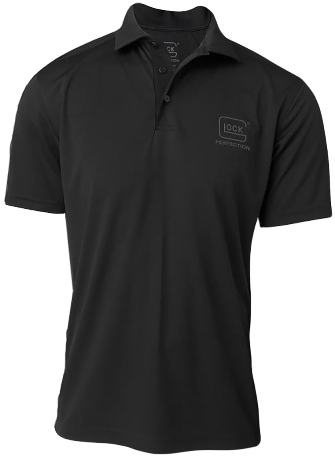 Glock AP96212 Glock Perfection Polo  Black Polyester Mesh Short Sleeve Medium