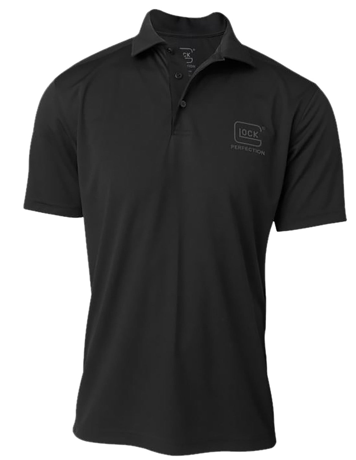Glock AP96215 Glock Perfection Polo  Black Polyester Mesh Short Sleeve 2XL