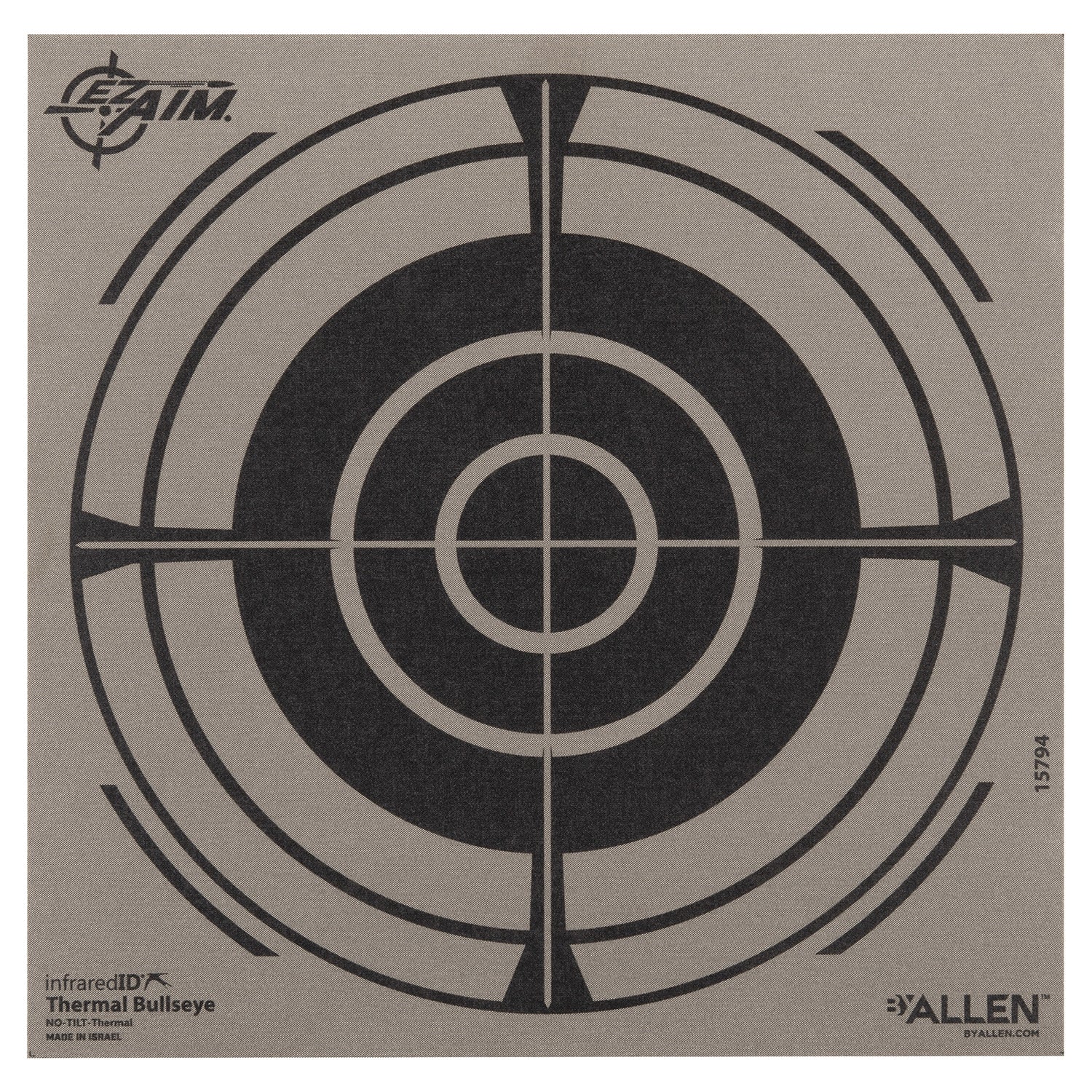 Allen 15794 Thermal Target  Bullseye Hanging Paper 8" x 8" Black/Gray