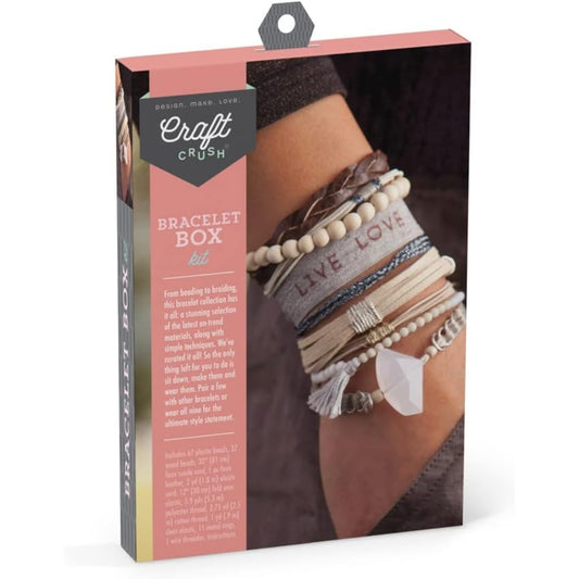 Craft Crush Bracelet Box – Neutral Tones DIY Bracelet Kit | Create Stylish Handmade Bracelets (Pack of 2)
