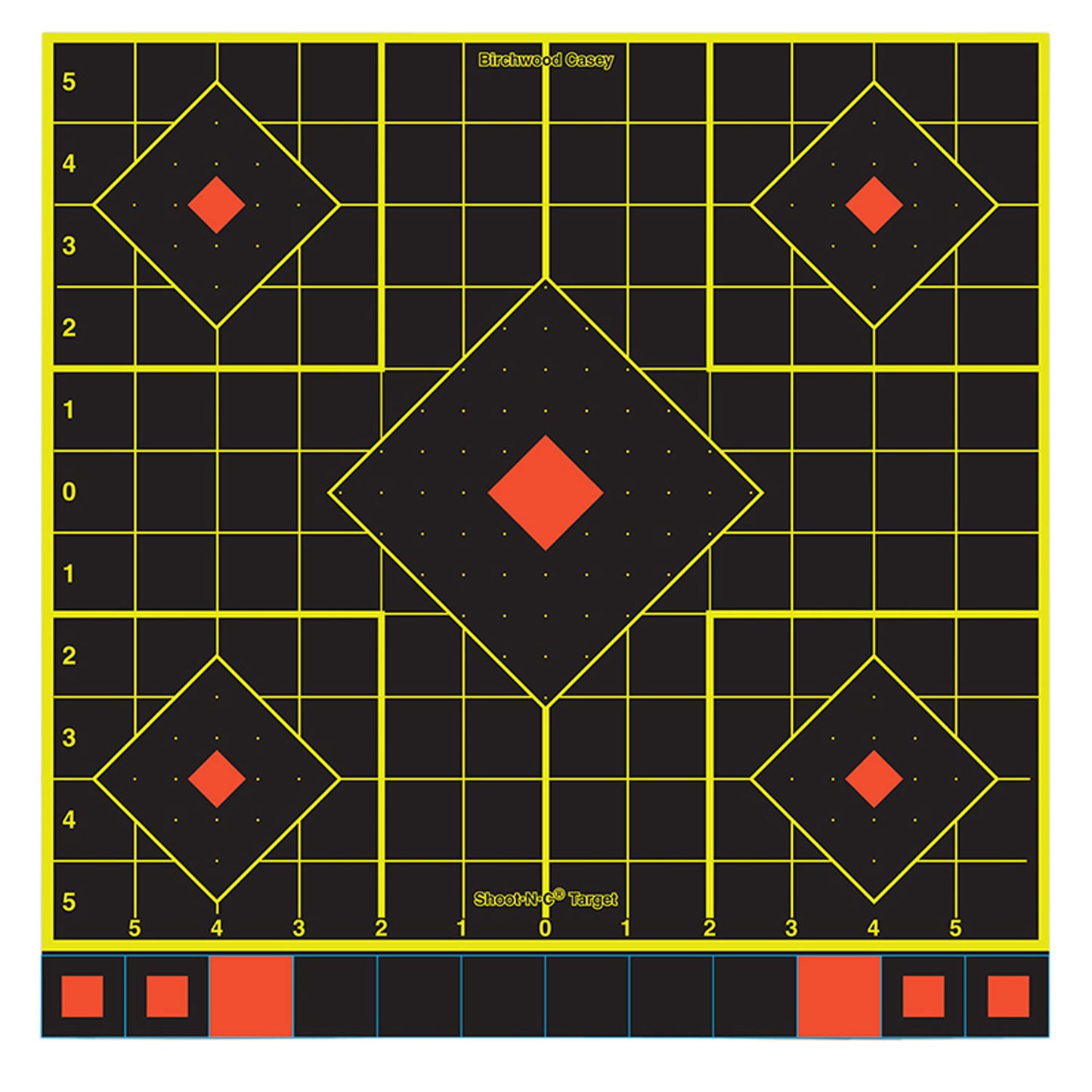 Birchwood Casey 34214 Shoot-N-C Reactive Target Self-Adhesive Paper Multi Color 12" 5-Diamond 12 Pack