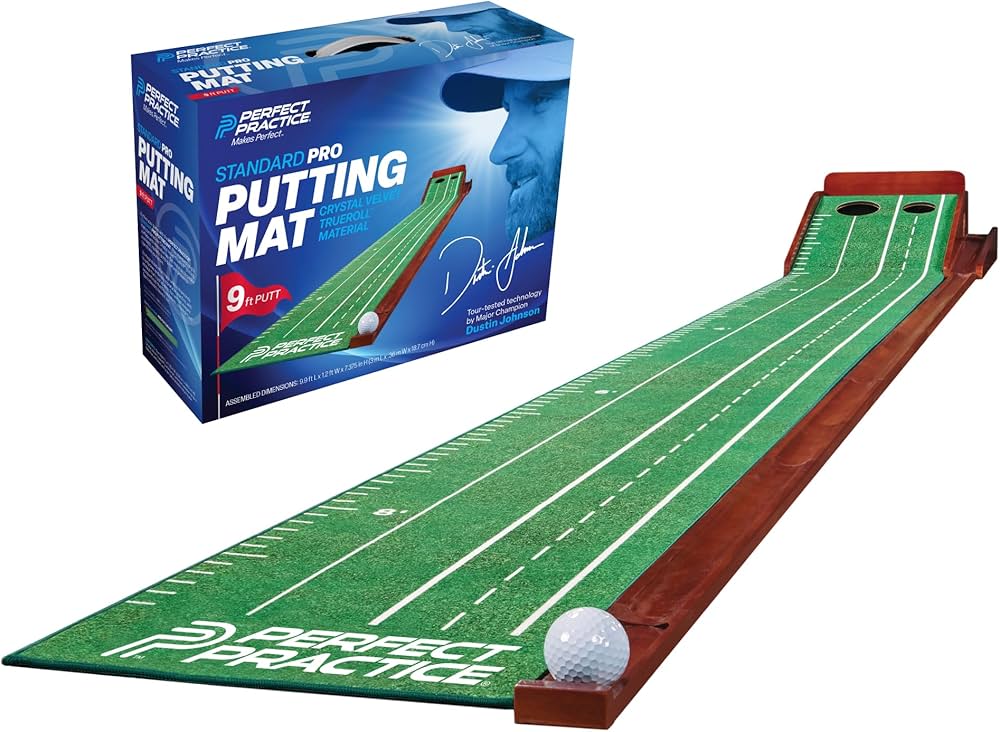 Perfect Practice 2-Hole Golf Putting Mat Ball Return 9.5ft standard indoor | Beauty Riche