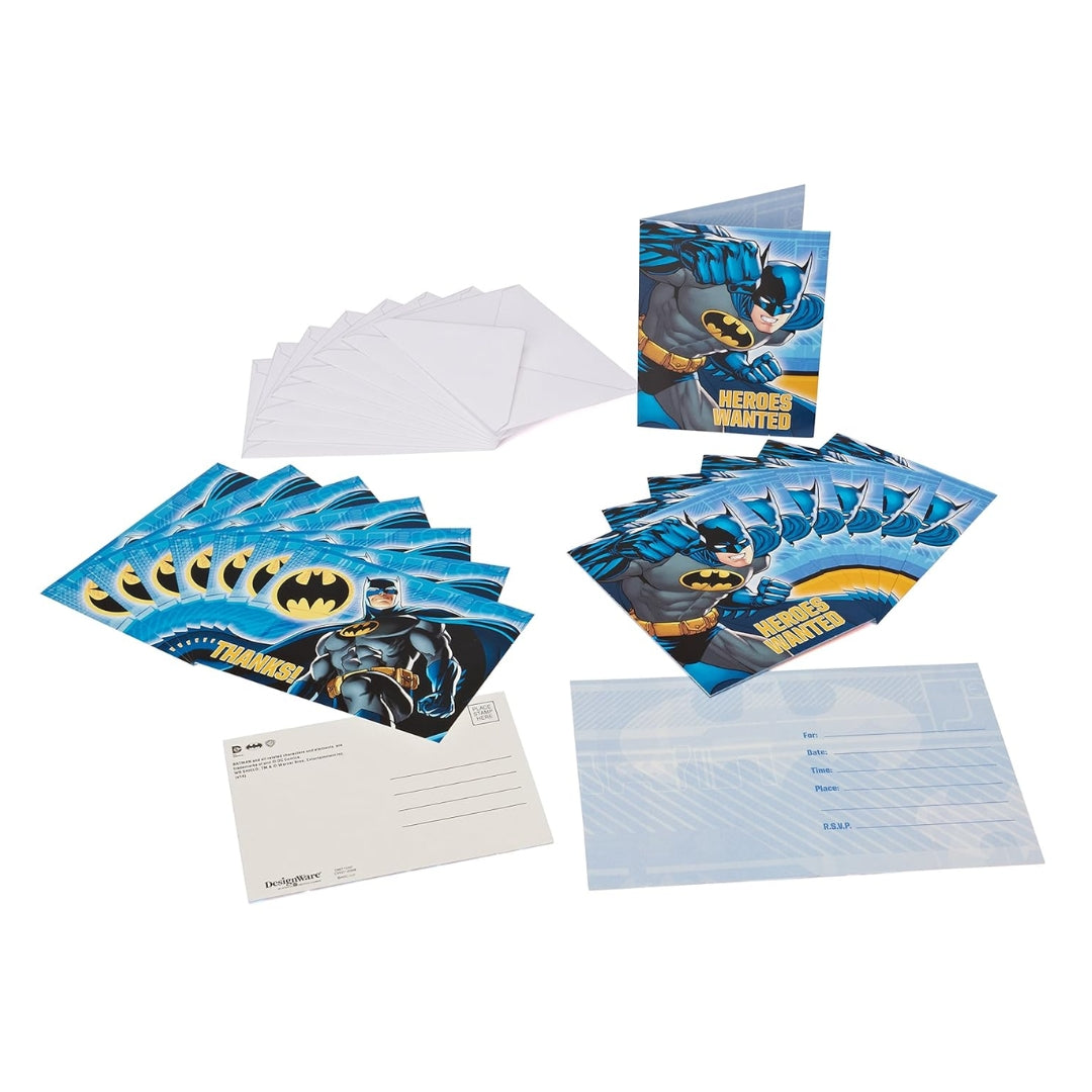 American Greetings Batman Invite and Thank You Combo Pack – 8 Count | Party Invitations & Thank You Cards