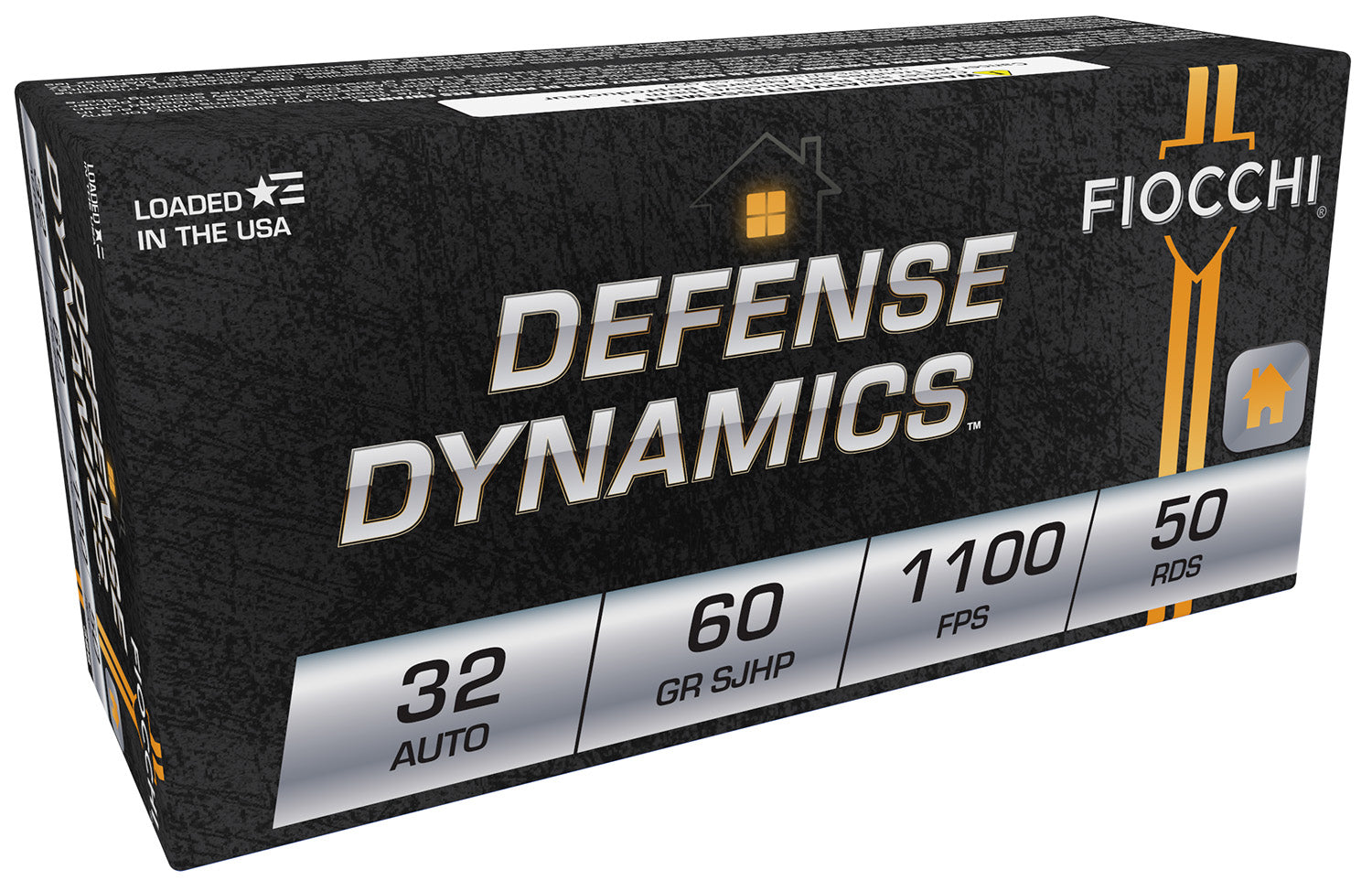 Fiocchi 32APHP Defense Dynamics  32ACP 60gr Jacketed Hollow Point 50 Per Box/20 Case