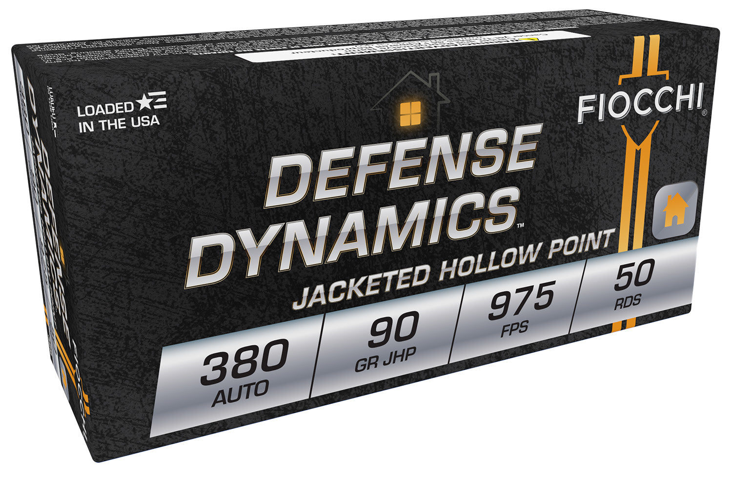Fiocchi 380APHP Defense Dynamics  380ACP 90gr Jacketed Hollow Point 50 Per Box/20 Case