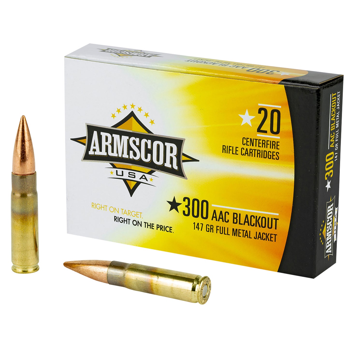 Armscor FAC300AAC1N USA  300Blackout 147gr Full Metal Jacket 20 Per Box/10 Case