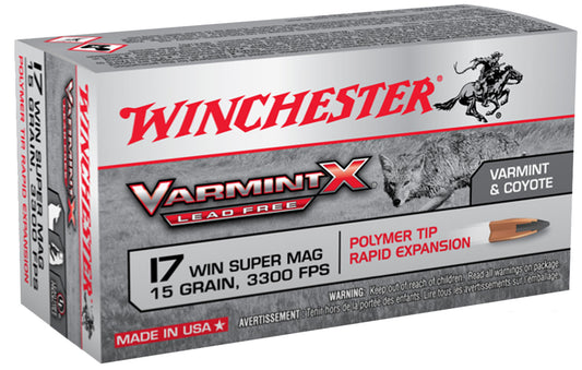Winchester Ammo X17W15PLF Varmint X Lead Free 17WSM 15gr Polymer Tip Rapid Expansion 50 Per Box/10 Case