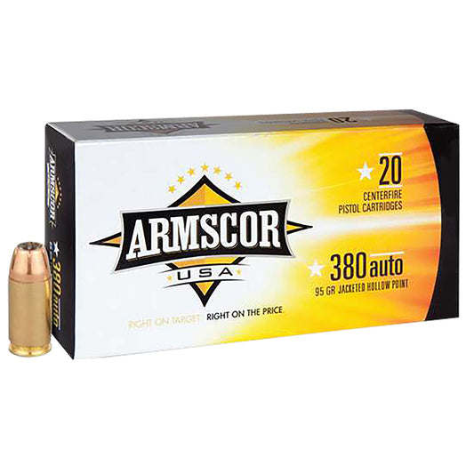 Armscor FAC3803N USA  380ACP 95gr Jacketed Hollow Point 20 Per Box/25 Case