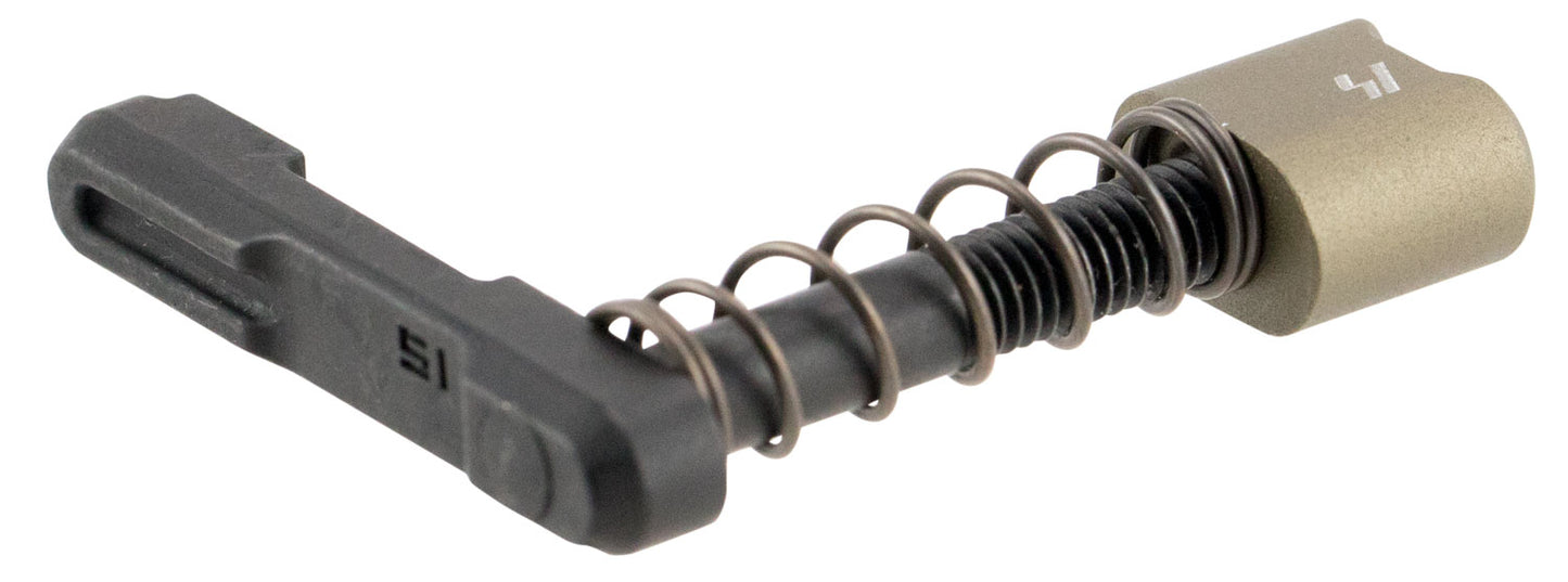 Strike Industries ARSMCFDE Magazine Catch  made of Black Steel with Flat Dark Earth 6061-T6 Aluminum Release Button for AR-Platform
