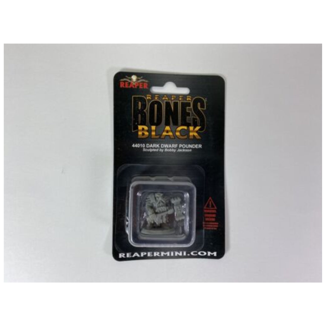 Reaper Bones Black 44010 Dark Dwarf Pounder – High-Quality Miniature by Bobby Jackson | Tabletop RPG & Wargaming