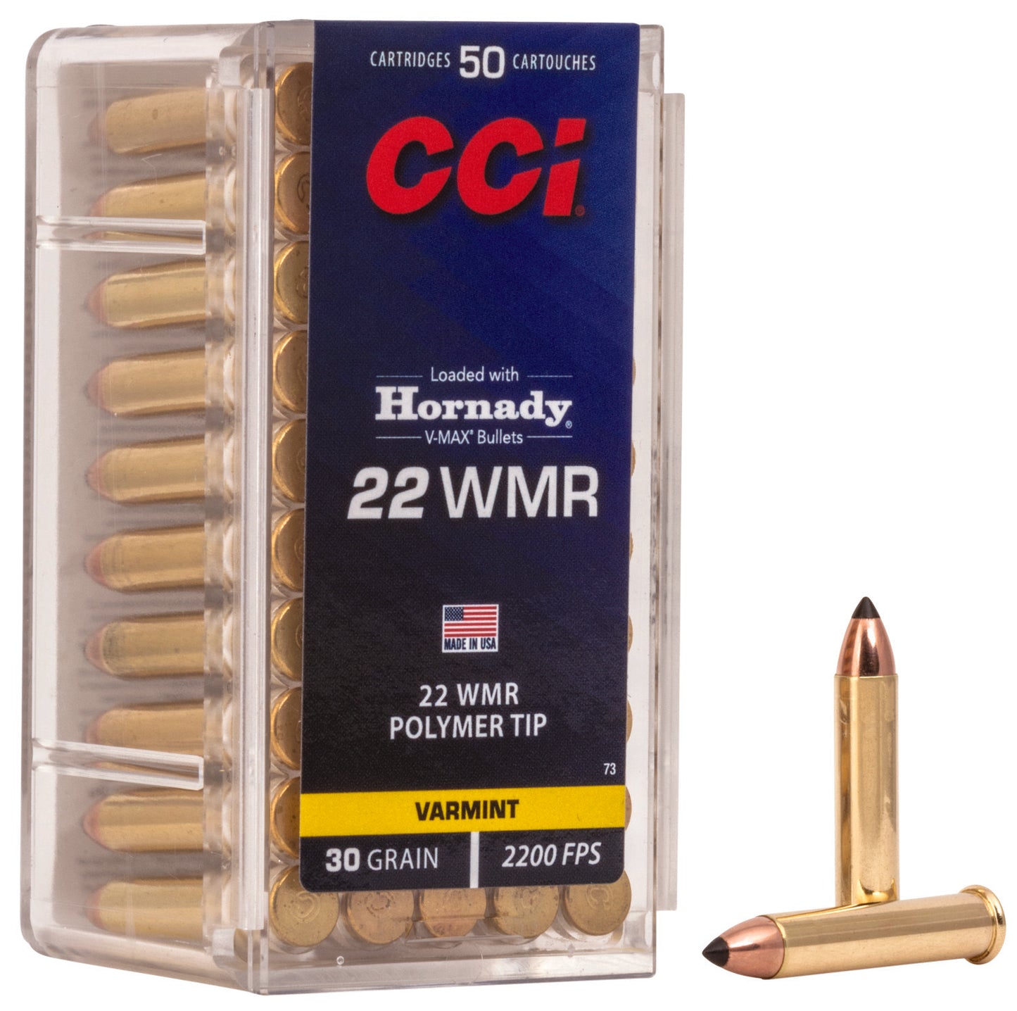 CCI 0073 VMAX  22WMR 30gr Hornady V-Max 50 Per Box/40 Case