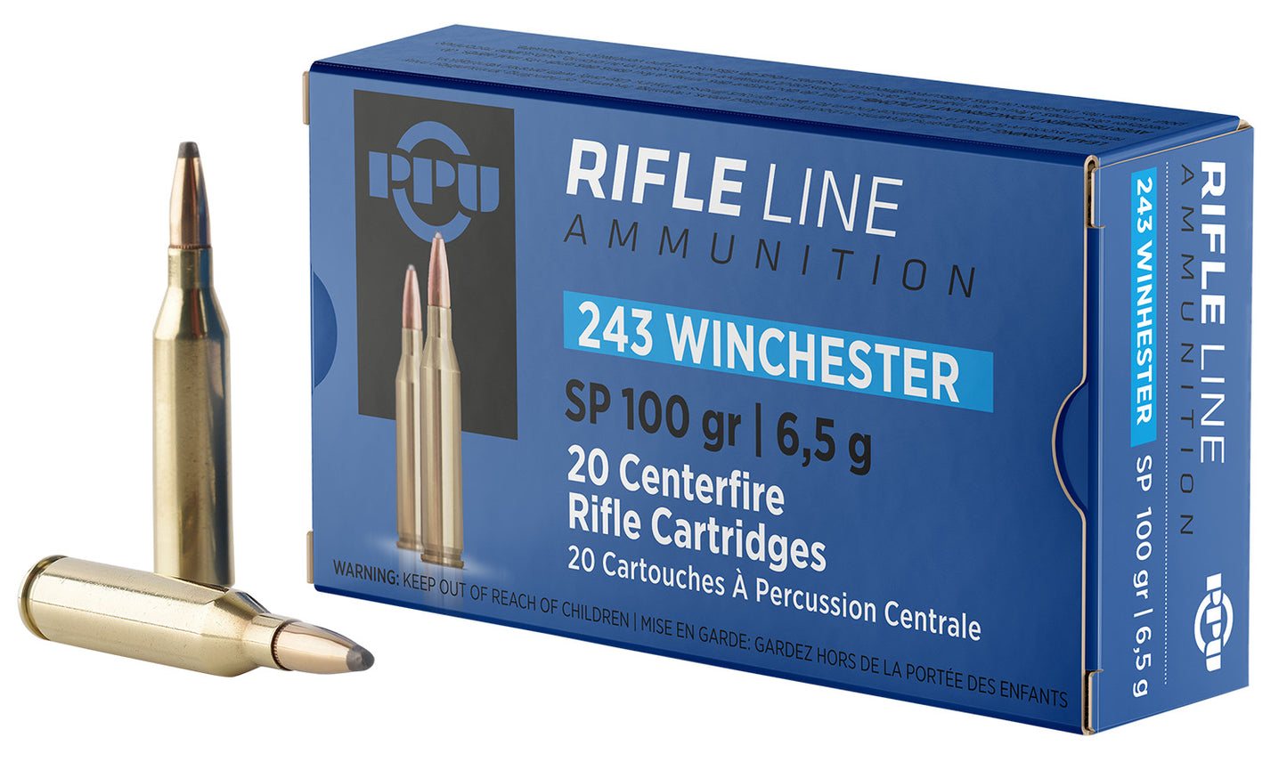 PPU PP2432 Standard Rifle  243Win 100gr Soft Point 20 Per Box/10 Case