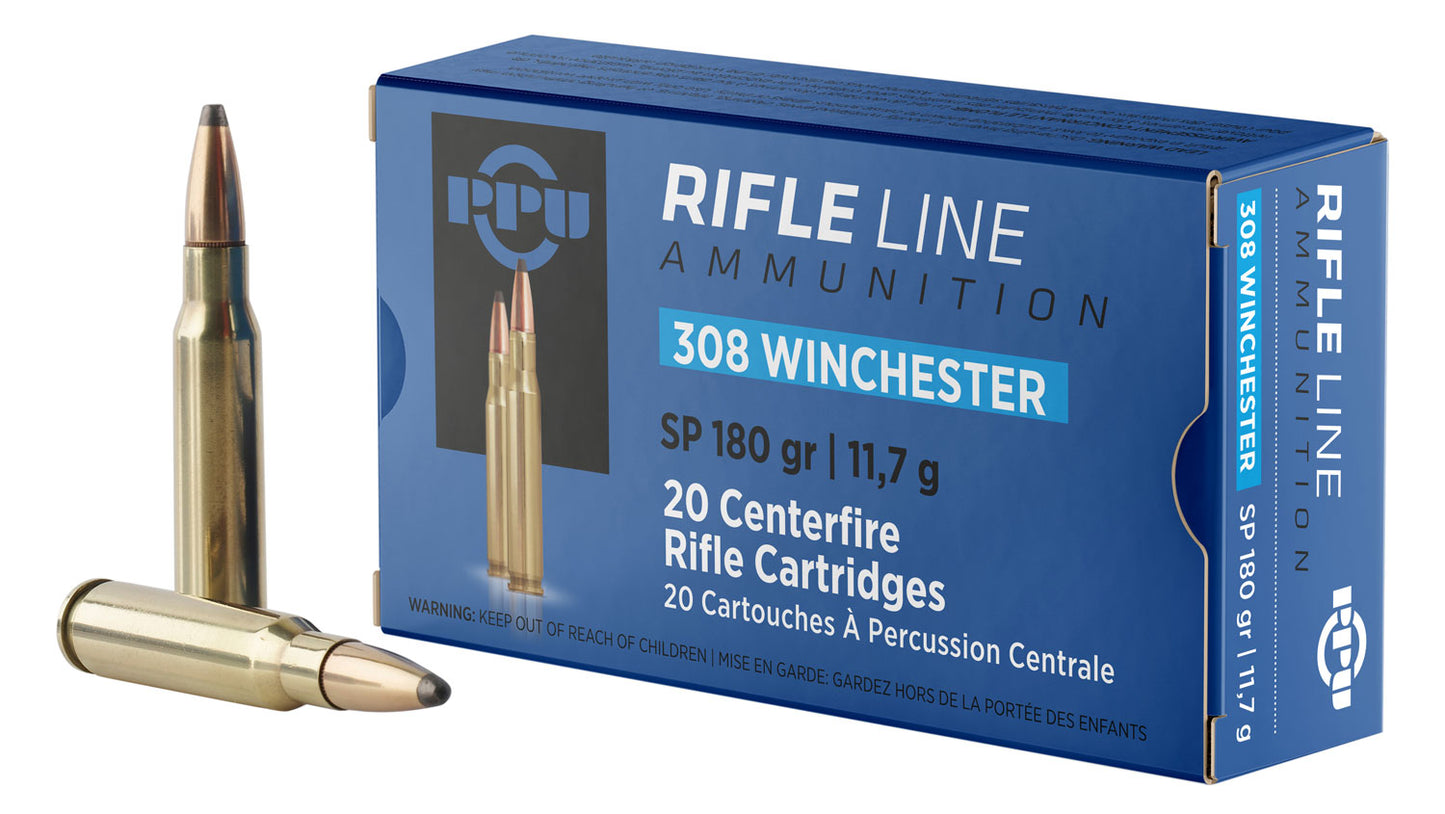 PPU PP3083 Standard Rifle  308Win 180gr Soft Point 20 Per Box/10 Case