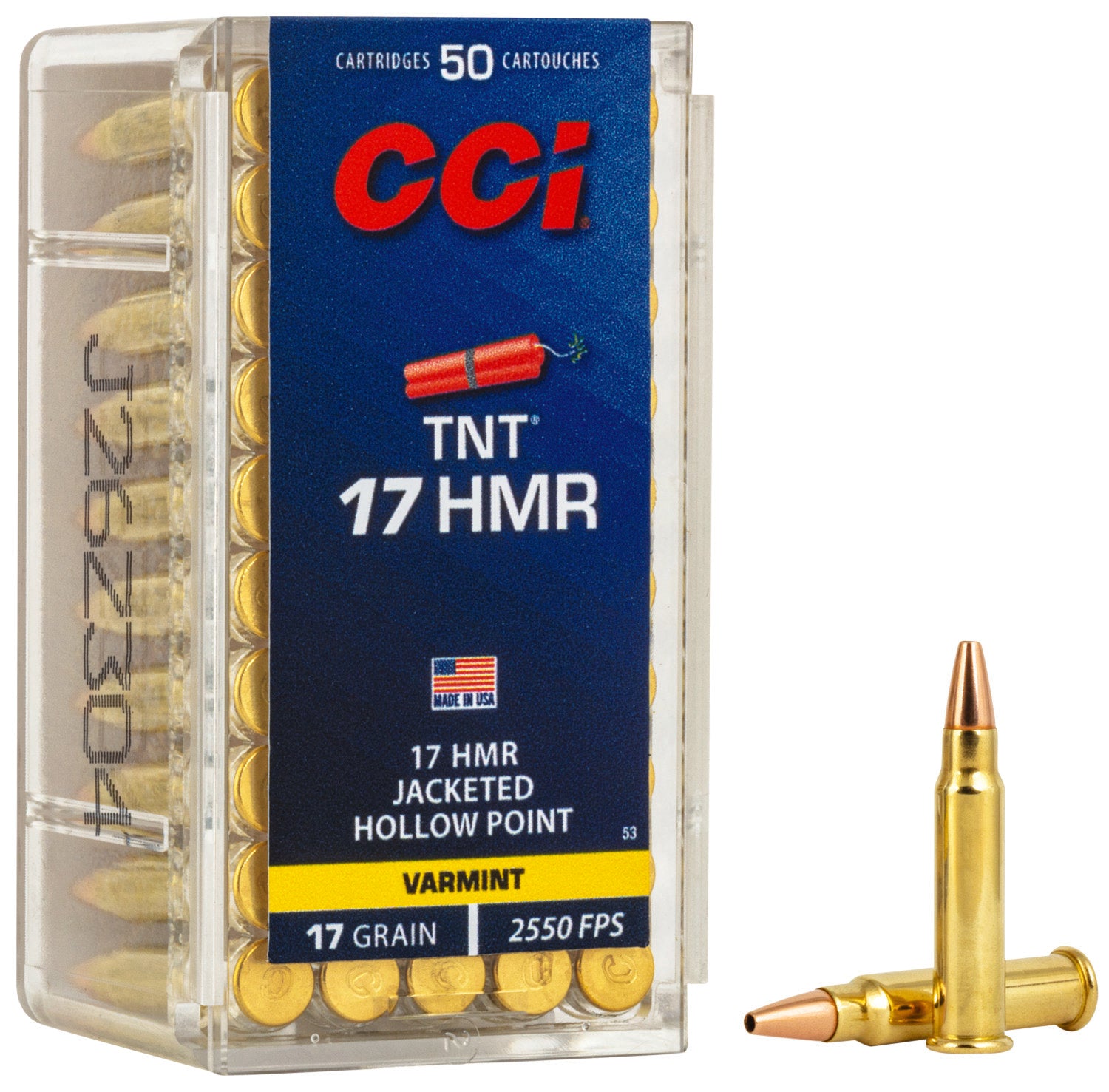 CCI 0053 TNT  17HMR 17gr Jacketeded Hollow Point 50 Per Box/40 Case