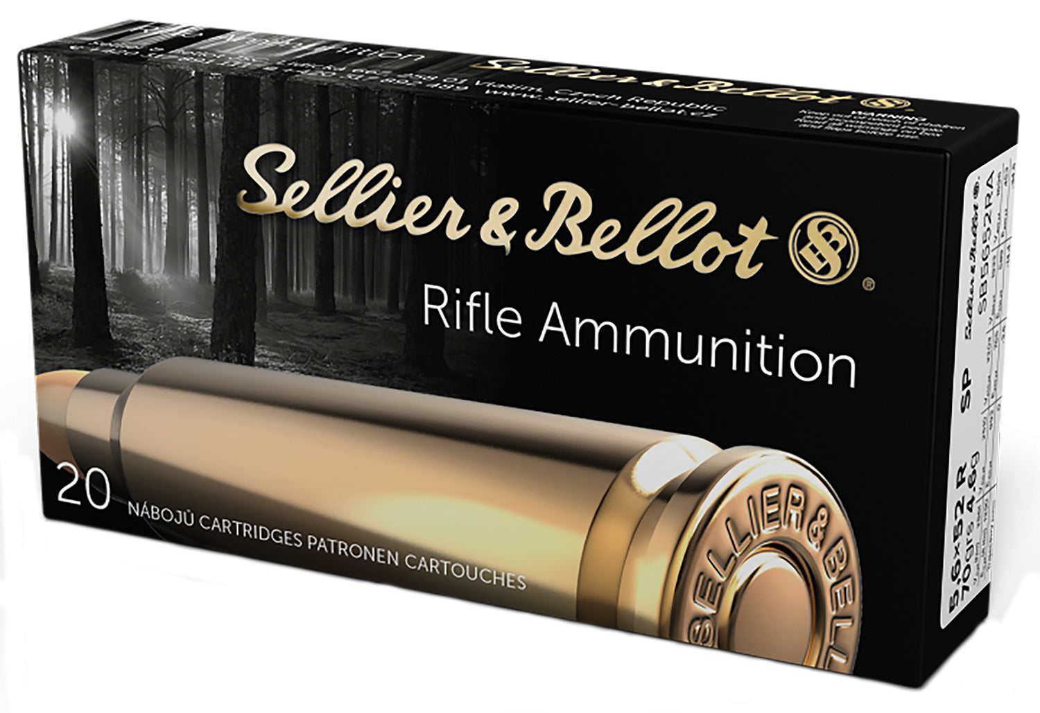 Sellier & Bellot SB5652RA Rifle  5.6mmx52R 70gr Soft Point 20 Per Box/25 Case