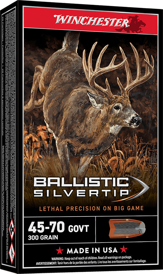 Winchester Ammo SBST4570 Ballistic Silvertip  45-70Gov 300gr Rapid Controlled Expansion Polymer Tip 20 Per Box/10 Case