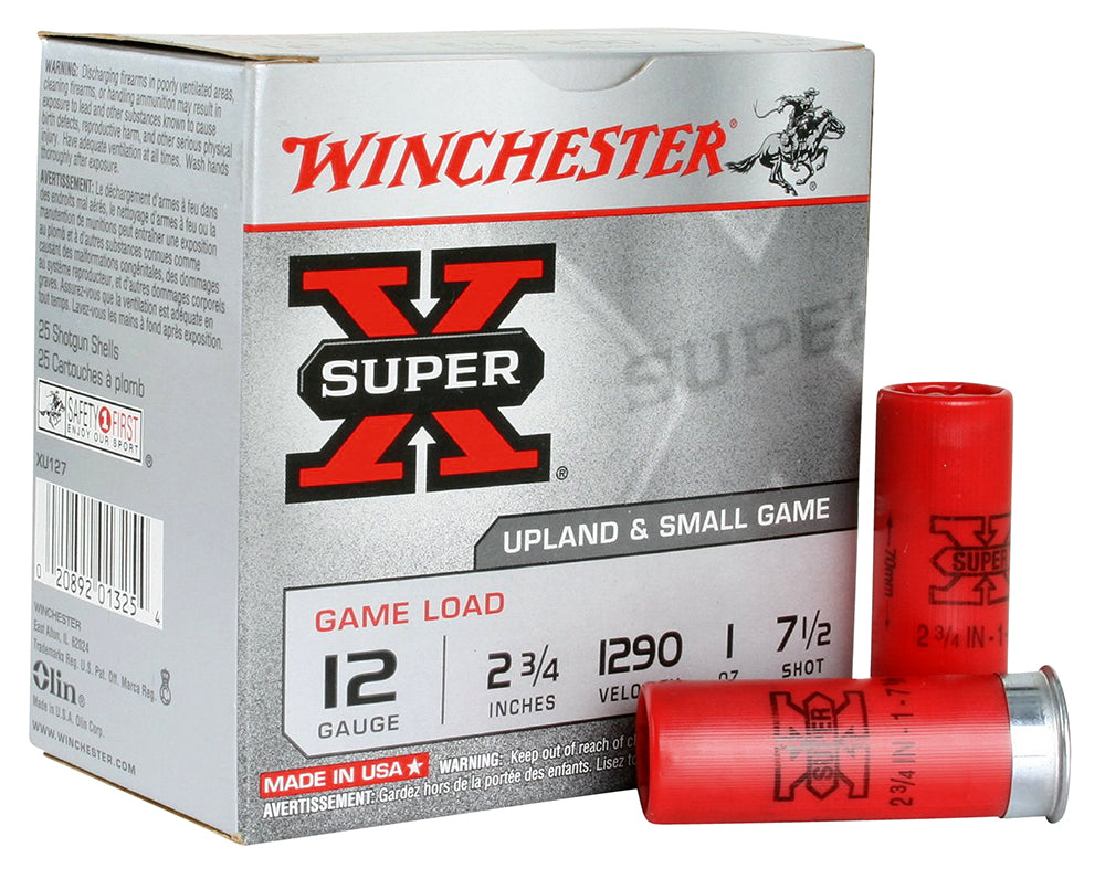Winchester Ammo XU127 Super X Game Load 12Gauge 2.75" 1oz 7.5Shot 25 Per Box/10 Case