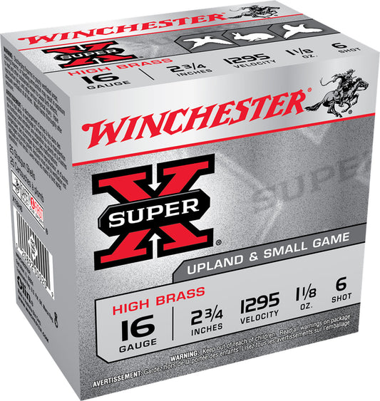 Winchester Ammo X16H6 Super X Heavy Game Load 16Gauge 2.75" 1 1/8oz 6Shot 25 Per Box/10 Case