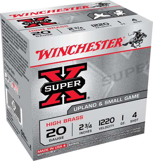 Winchester Ammo X204 Super X Heavy Game Load High Brass 20Gauge 2.75" 1oz 4Shot 25 Per Box/10 Case