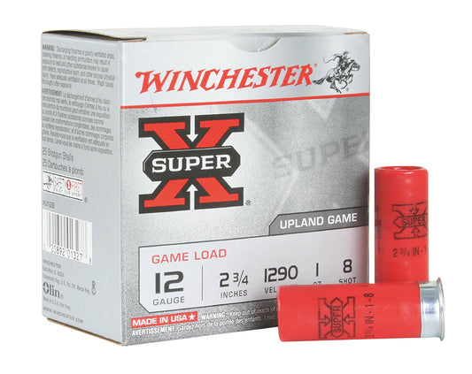 Winchester Ammo XU128 Super X Game Load 12 Gauge 2.75" 1oz 8Shot 25 Per Box/10 Case