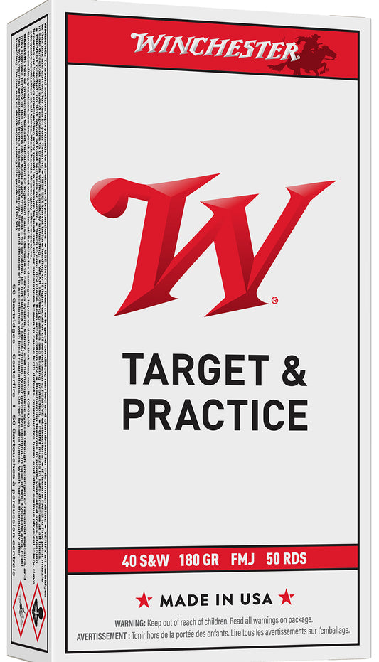 Winchester Ammo Q4238 USA  40S&W 180gr Full Metal Jacket 50 Per Box/10 Case