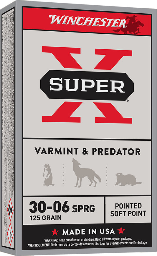 Winchester Ammo X30062 Super X  30-06Springfield 125gr Pointed Soft Point 20 Per Box/10 Case