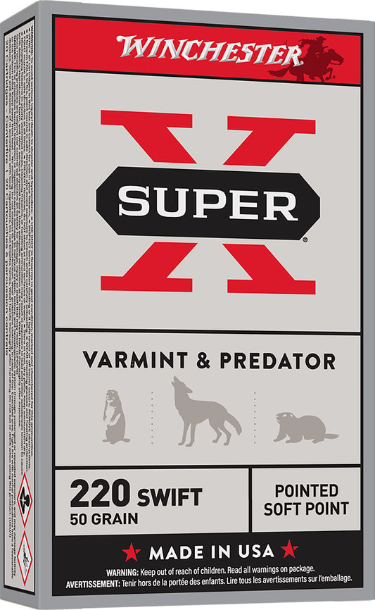 Winchester Ammo X220S Super X  220Swift 50gr Jacketed Soft Point 20 Per Box/10 Case