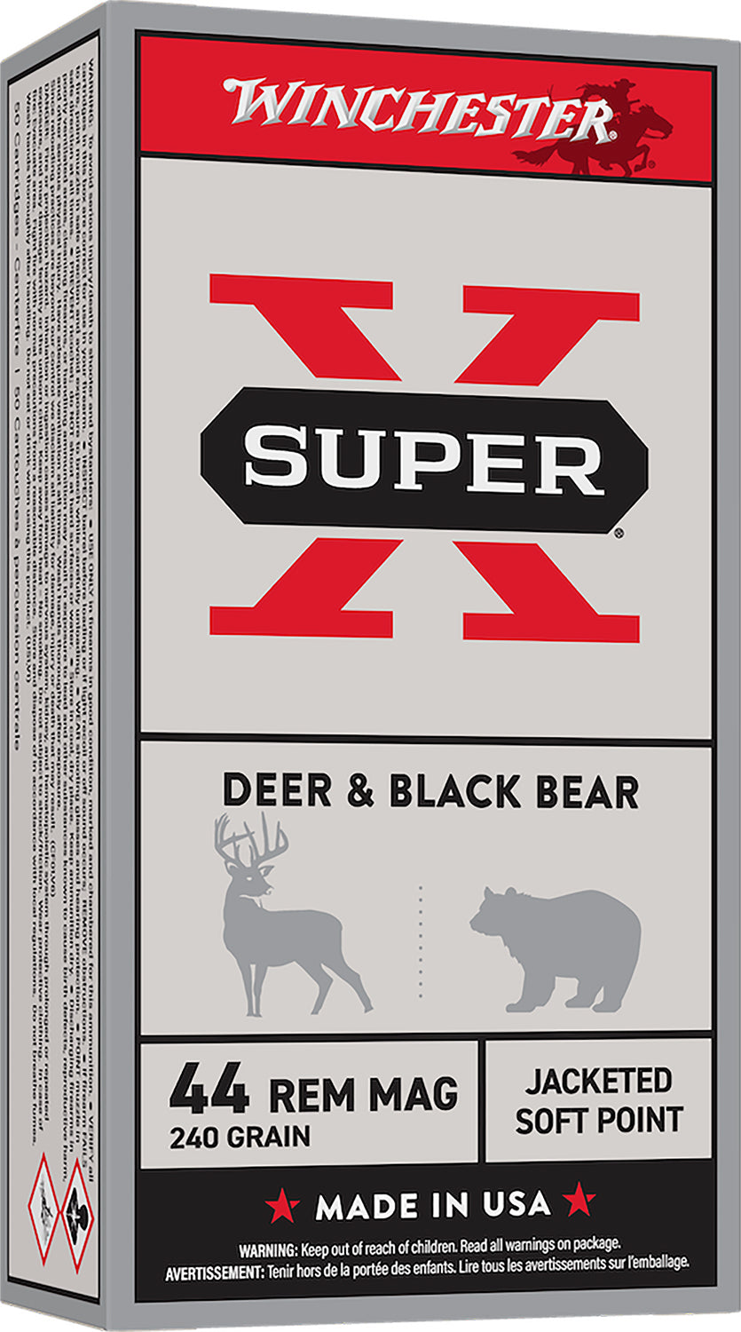 Winchester Ammo Q4240 USA  44RemMag 240gr Jacketed Soft Point 50 Per Box/10 Case