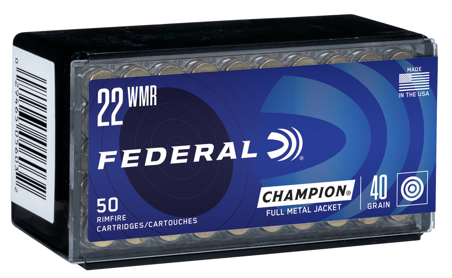 Federal 737 Champion Training Rimfire 22WMR 40gr Full Metal Jacket 50 Per Box/60 Case