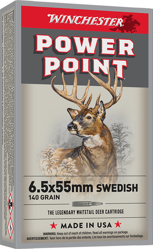 Winchester Ammo X6555 Power-Point  6.5x55Swedish 140gr 20 Per Box/10 Case