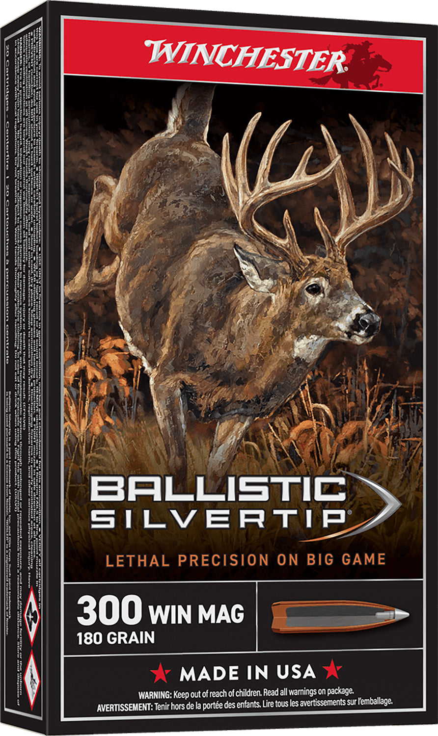 Winchester Ammo SBST300 Ballistic Silvertip  300WinMag 180gr Rapid Controlled Expansion Polymer Tip 20 Per Box/10 Case