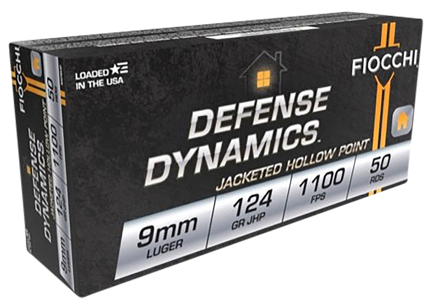Fiocchi 9APBHP Defense Dynamics  9mmLuger 124gr Jacketed Hollow Point 50 Per Box/20 Case *Worn