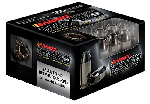 Barnes Bullets 21555 TAC-XPD Defense Handgun 45ACP +P 185gr 20 Per Box/10 Case