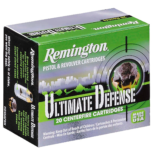 Remington Ammunition 28942 Ultimate Defense Full Size Handgun 45ACP 230gr Brass Jacketed Hollow Point 20 Per Box/25 Case