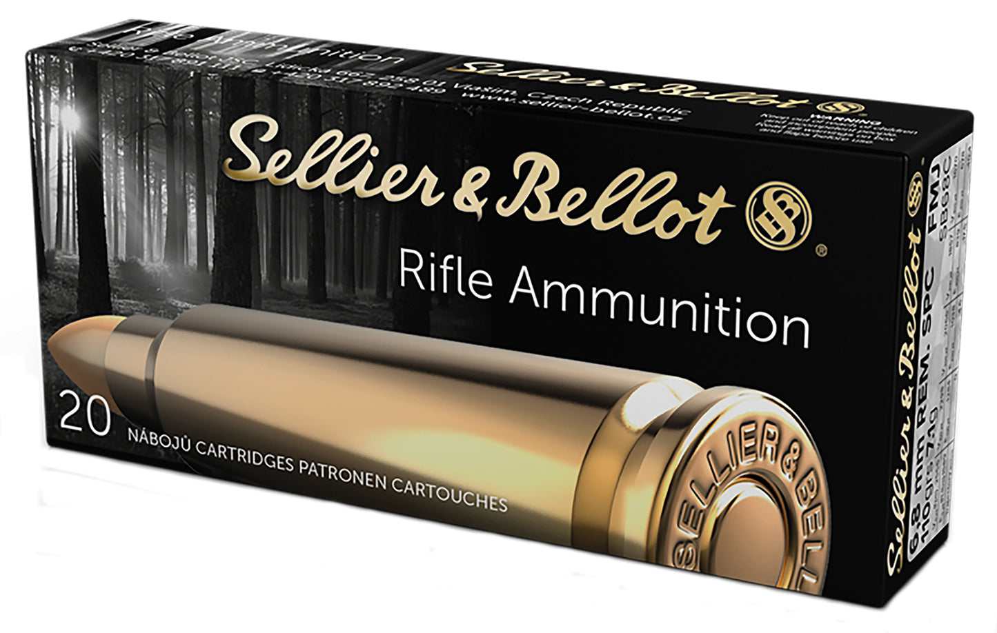 Sellier & Bellot SB68C Rifle  6.8mmRemSPC 110gr Full Metal Jacket 20 Per Box/50 Case