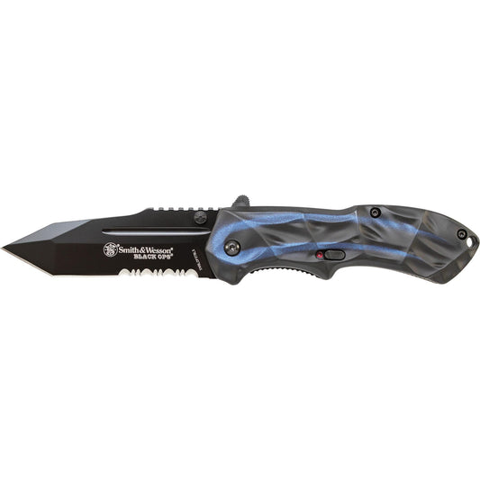 Smith Wesson Black Ops SWBL0P2BSCP serrated 4in tactical folder | Beauty Riche