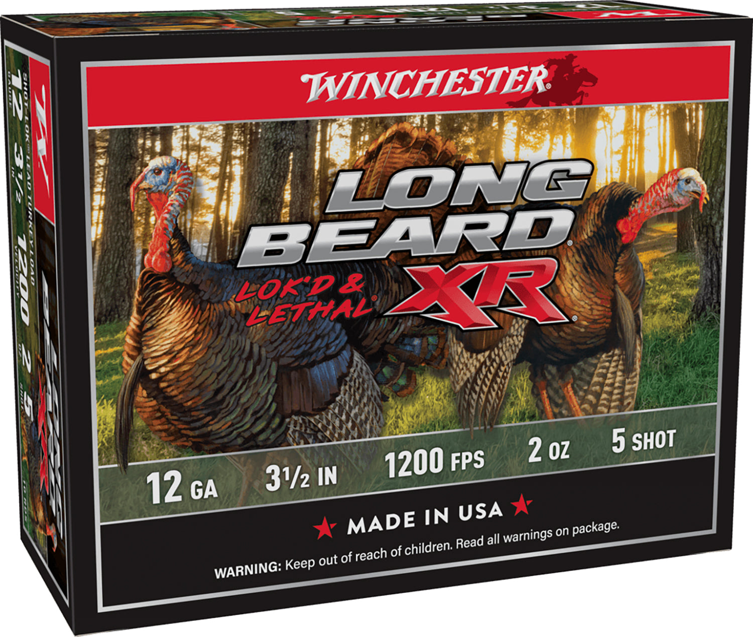 Winchester Ammo STLB12L5 Long Beard XR Shot-Lok 12Gauge 3.50" 2oz 5Shot 10 Per Box/10 Case