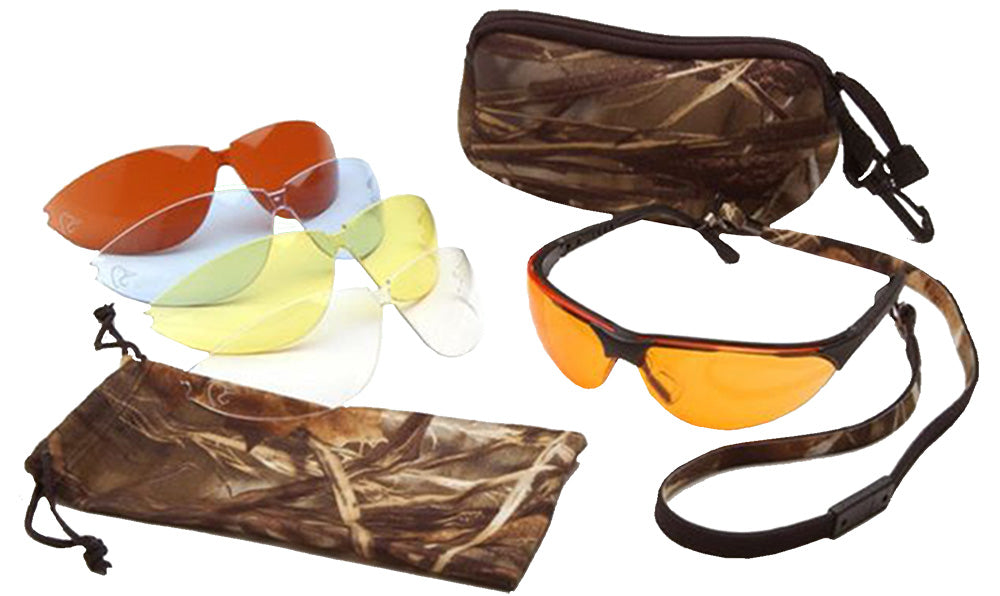 Pyramex DUCLAM1 Ducks Unlimited Shooting Kit Adult Clear/Amber/Orange/Vermilion/Sunblock Bronze Lens Anti-Fog Matte Black Frame