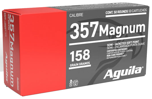 Aguila 1E572823 Target & Range  357Mag 158gr Semi Jacketed Soft Point 50 Per Box/20 Case