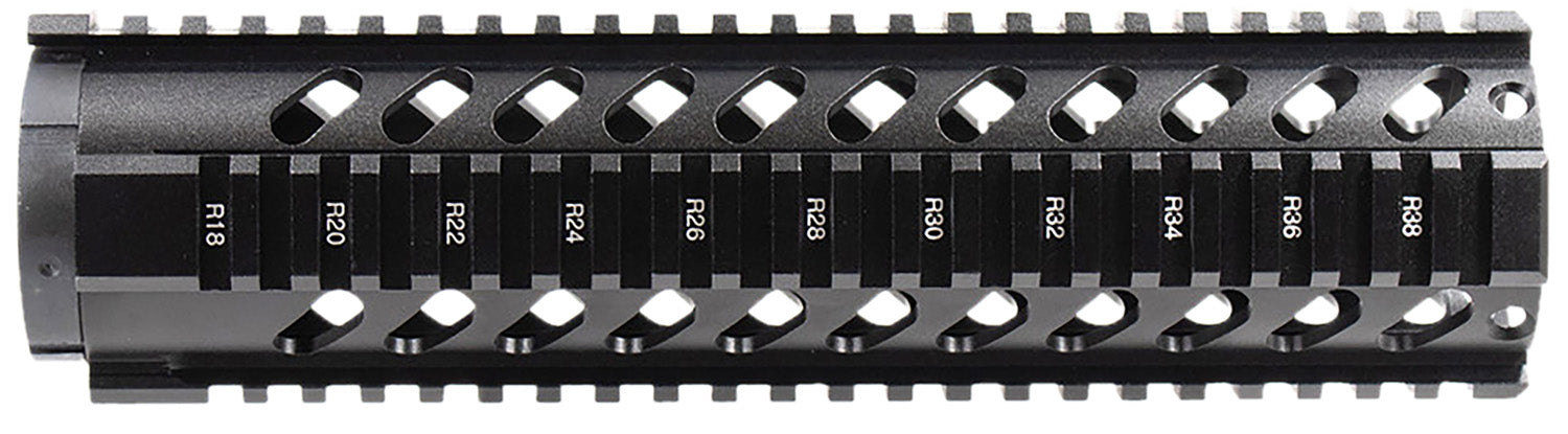 Aim Sports MT061 AR Handguard  10" Mid-Length Style Made of Aluminum with Black Anodized Finish & Quad Rail