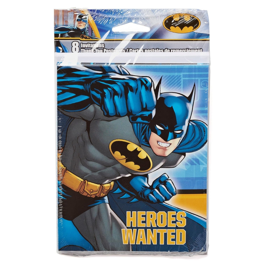 American Greetings Batman Invite and Thank You Combo Pack – 8 Count | Party Invitations & Thank You Cards