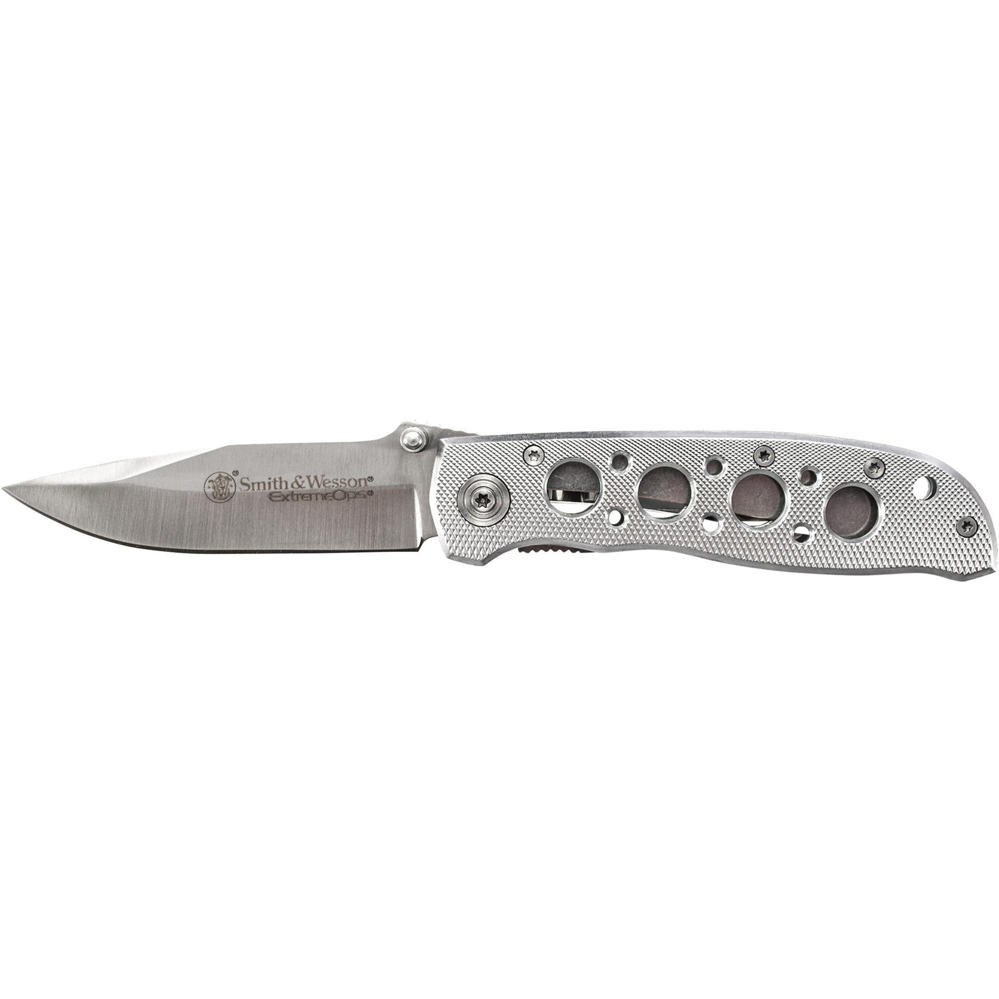Smith Wesson Extreme Ops CK105H 4.1in Plain Silver folding knife | Beauty Riche